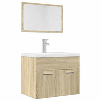 Set Mobili da Bagno 2 pz Rovere Sonoma in Legno Multistrato 856372