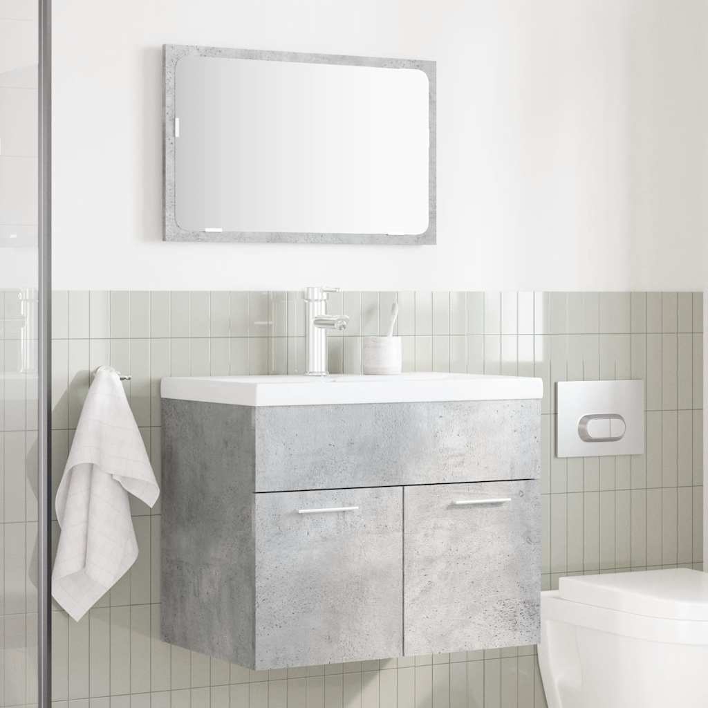 vidaXL Set Mobili da Bagno 2 pz Grigio Cemento in Legno Multistrato