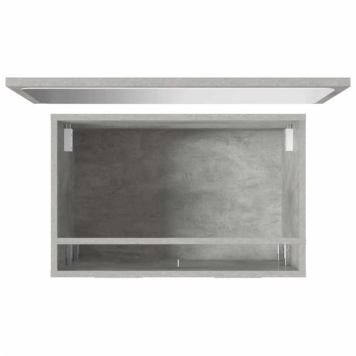 Set Mobili da Bagno 2 pz Grigio Cemento in Legno Multistrato 856373