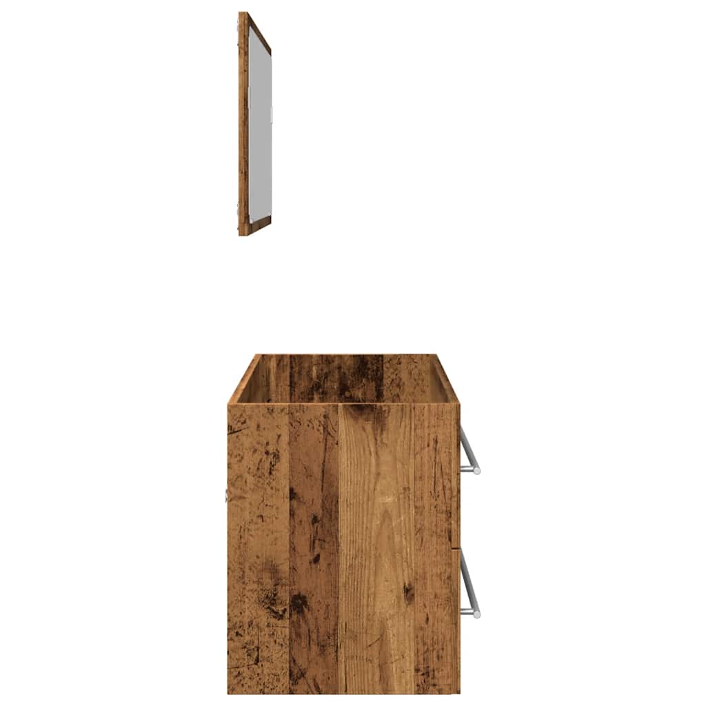 Set Mobili da Bagno 2 pz Legno Antico in Legno Multistrato 856388
