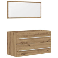 Set Mobili da Bagno 2 pz Rovere Artigianale Legno Multistrato 856389