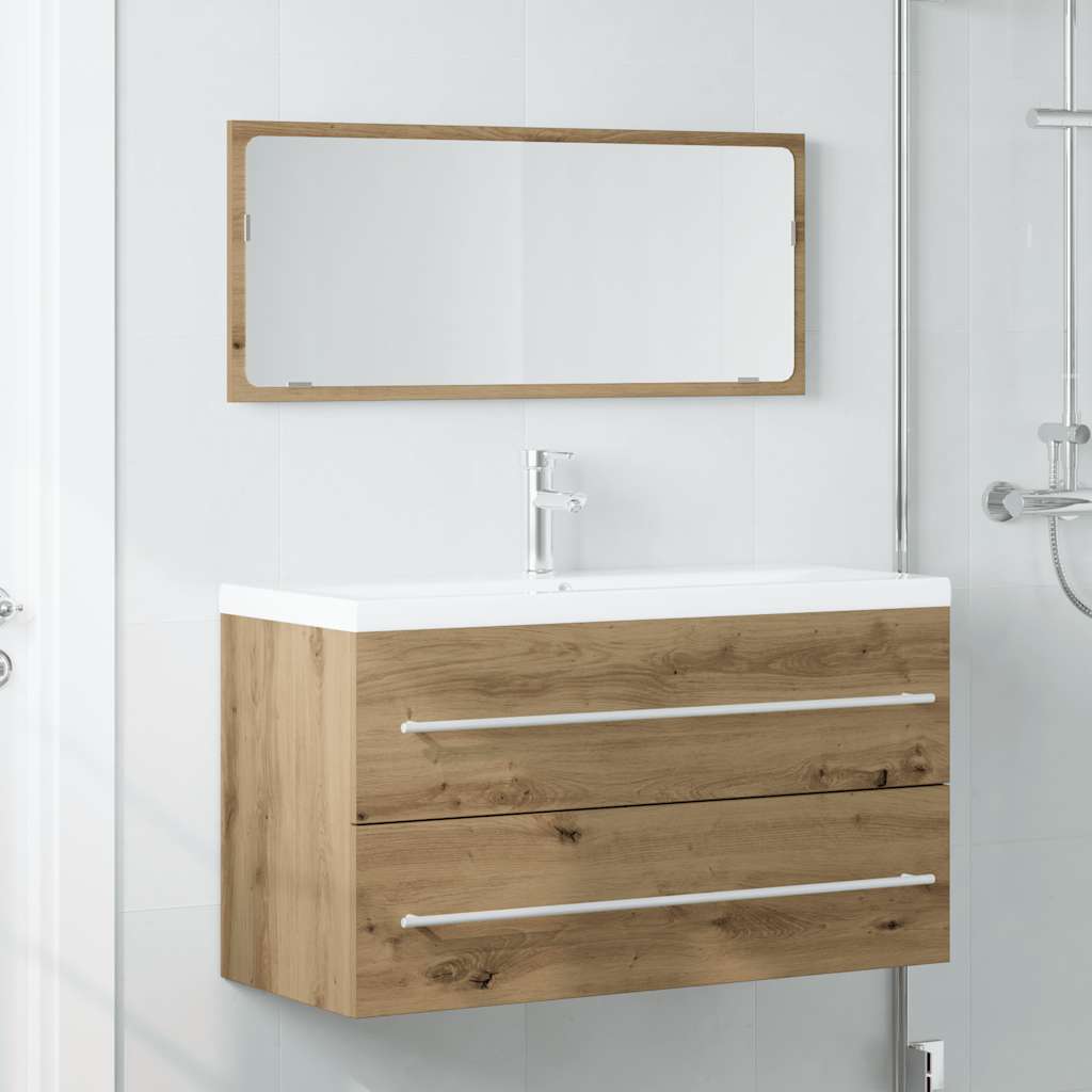 Set Mobili da Bagno 2 pz Rovere Artigianale Legno Multistrato 856389