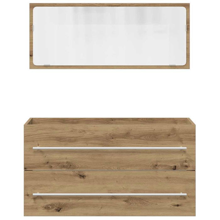 Set Mobili da Bagno 2 pz Rovere Artigianale Legno Multistrato 856389