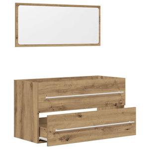 Set Mobili da Bagno 2 pz Rovere Artigianale Legno Multistrato 856389