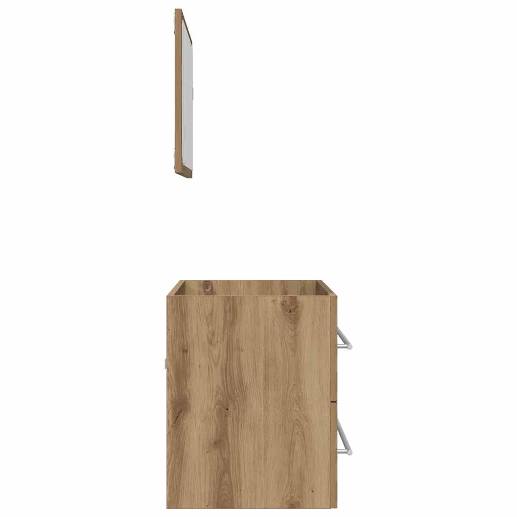 Set Mobili da Bagno 2 pz Rovere Artigianale Legno Multistrato 856389