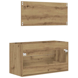 Set Mobili da Bagno 2 pz Rovere Artigianale Legno Multistrato 856389