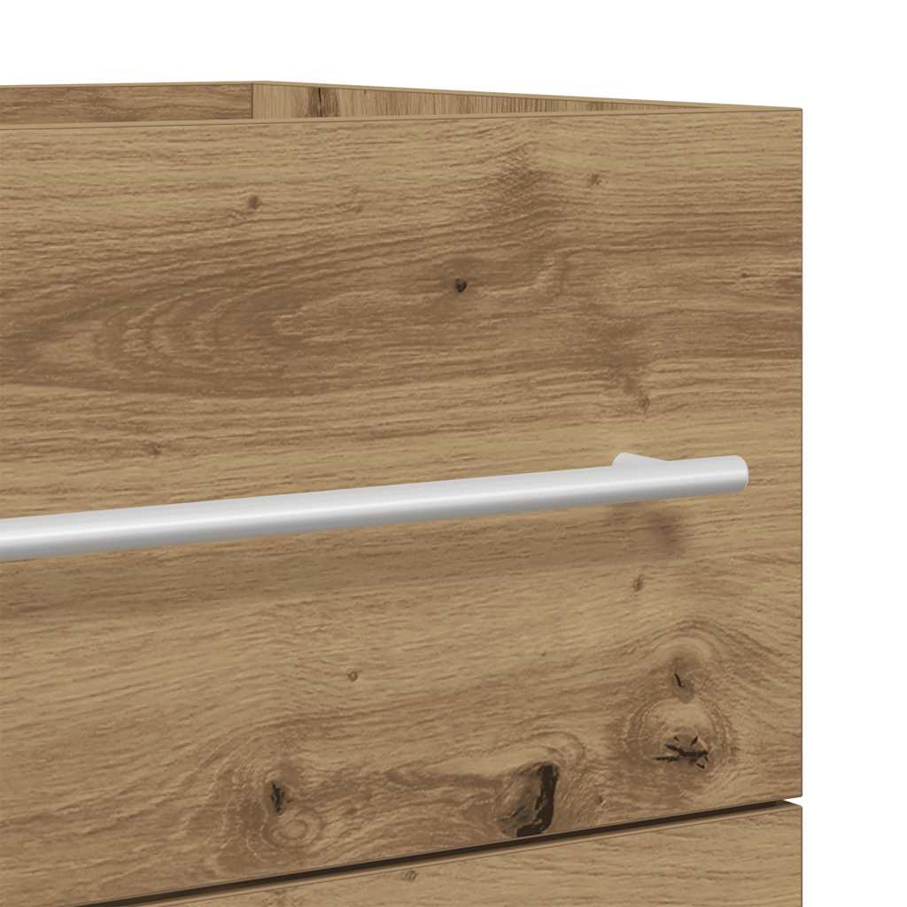 Set Mobili da Bagno 2 pz Rovere Artigianale Legno Multistrato 856389