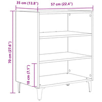 vidaXL Credenza Rovere Artigianale 57x35x70 cm in Truciolato