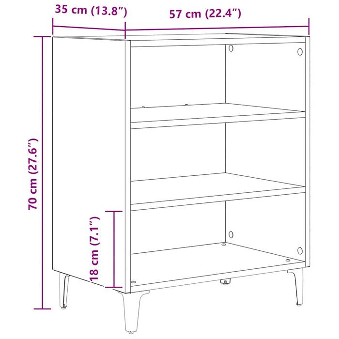 vidaXL Credenza Rovere Artigianale 57x35x70 cm in Truciolato