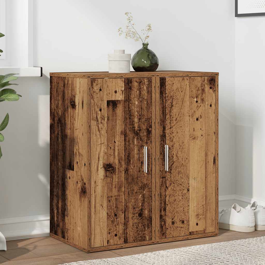 Scarpiere 2 pz Legno Antico 32x35x70 cm in Legno Multistrato 856705