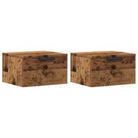 Comodini a Muro 2 pz-Set di 2 Tavolino da notte Legno Antico 34x30x20 cm