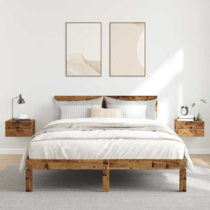 Comodini a Muro 2 pz-Set di 2 Tavolino da notte Legno Antico 34x30x20 cm