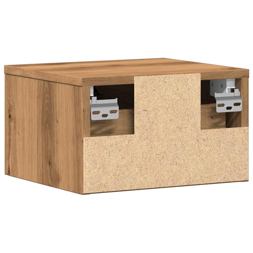 vidaXL Comodini a Muro 2 pz Rovere Artigianale 34x30x20 cm