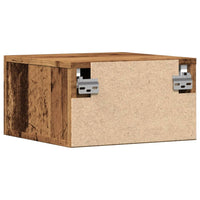Comodino a Muro Legno Antico 35x35x20 cm 857063