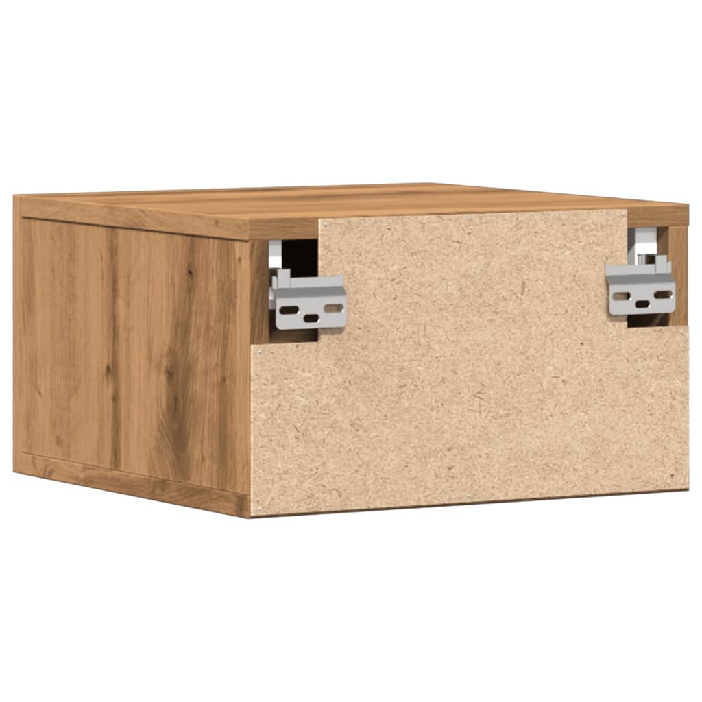 Comodini a Muro 2 pz Rovere Artigianale 35x35x20 cm 857066