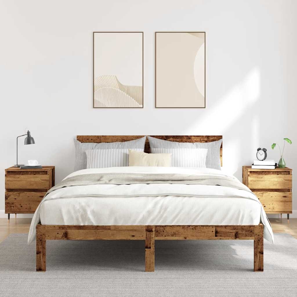 vidaXL Comodini 2pz Legno Antico 40x35x50 cm in Legno Multistrato