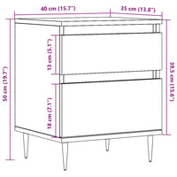 vidaXL Comodini 2pz Legno Antico 40x35x50 cm in Legno Multistrato