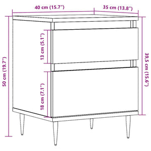 vidaXL Comodini 2pz Legno Antico 40x35x50 cm in Legno Multistrato