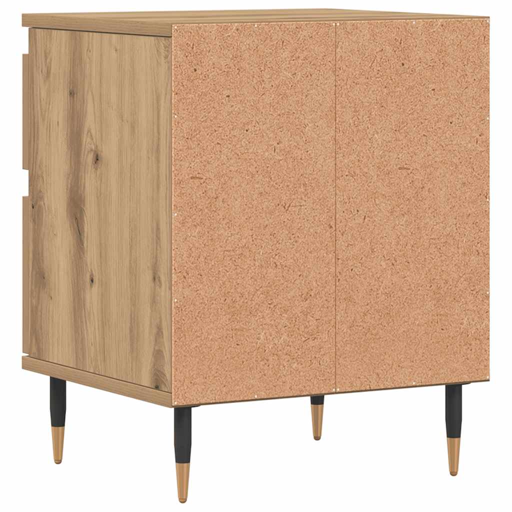 Comodini 2pz Rovere Artigianale 40x35x50 cm Legno Multistrato 857399