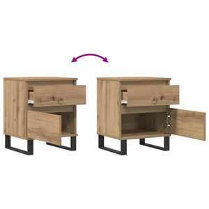 vidaXL Comodini 2pz Rovere Artigianale 40x35x50 cm Legno Multistrato