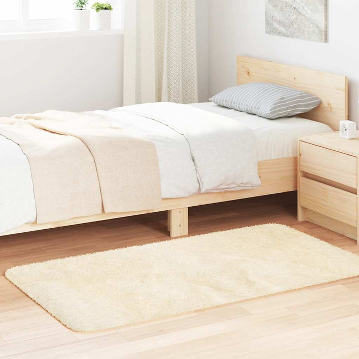 Tappeto Shaggy a Pelo Lungo NAVARRA Crema 80x150 cm poliestere 4102815
