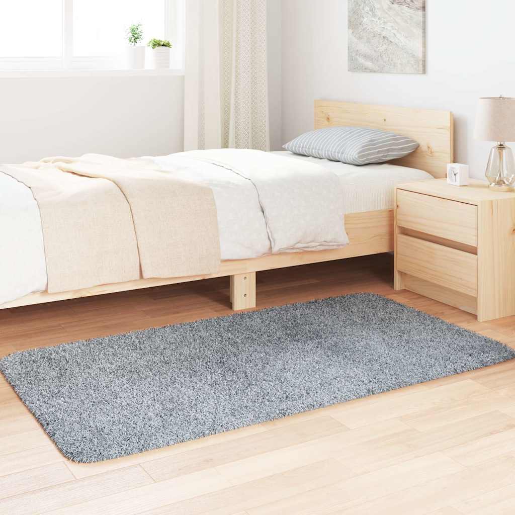 Tappeto Shaggy a Pelo Lungo NAVARRA Grigio Chiaro 80x150 cm 4102818