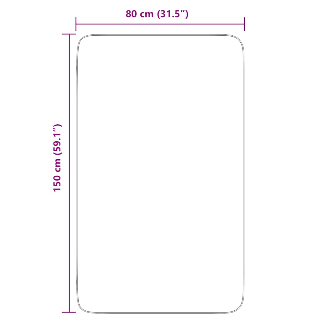 Tappeto Shaggy a Pelo Lungo NAVARRA Grigio Chiaro 80x150 cm 4102818