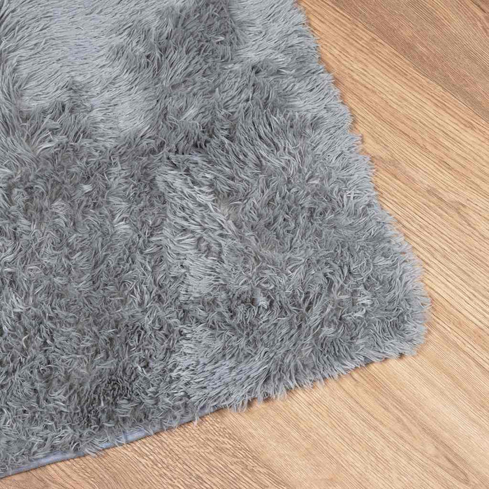 Tappeto Shaggy a Pelo Lungo NAVARRA Grigio Argento 80x150 cm