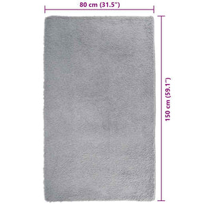 Tappeto Shaggy a Pelo Lungo NAVARRA Grigio Argento 80x150 cm