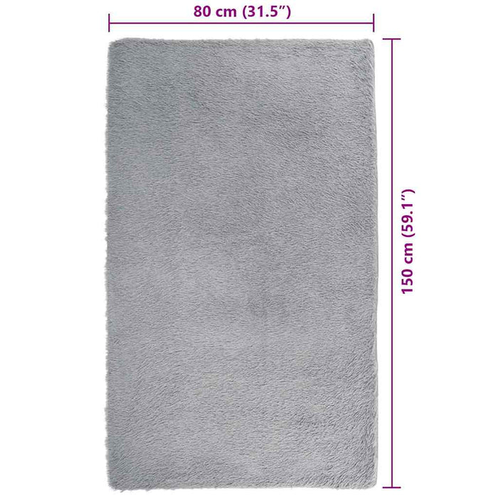 Tappeto Shaggy a Pelo Lungo NAVARRA Grigio Argento 80x150 cm