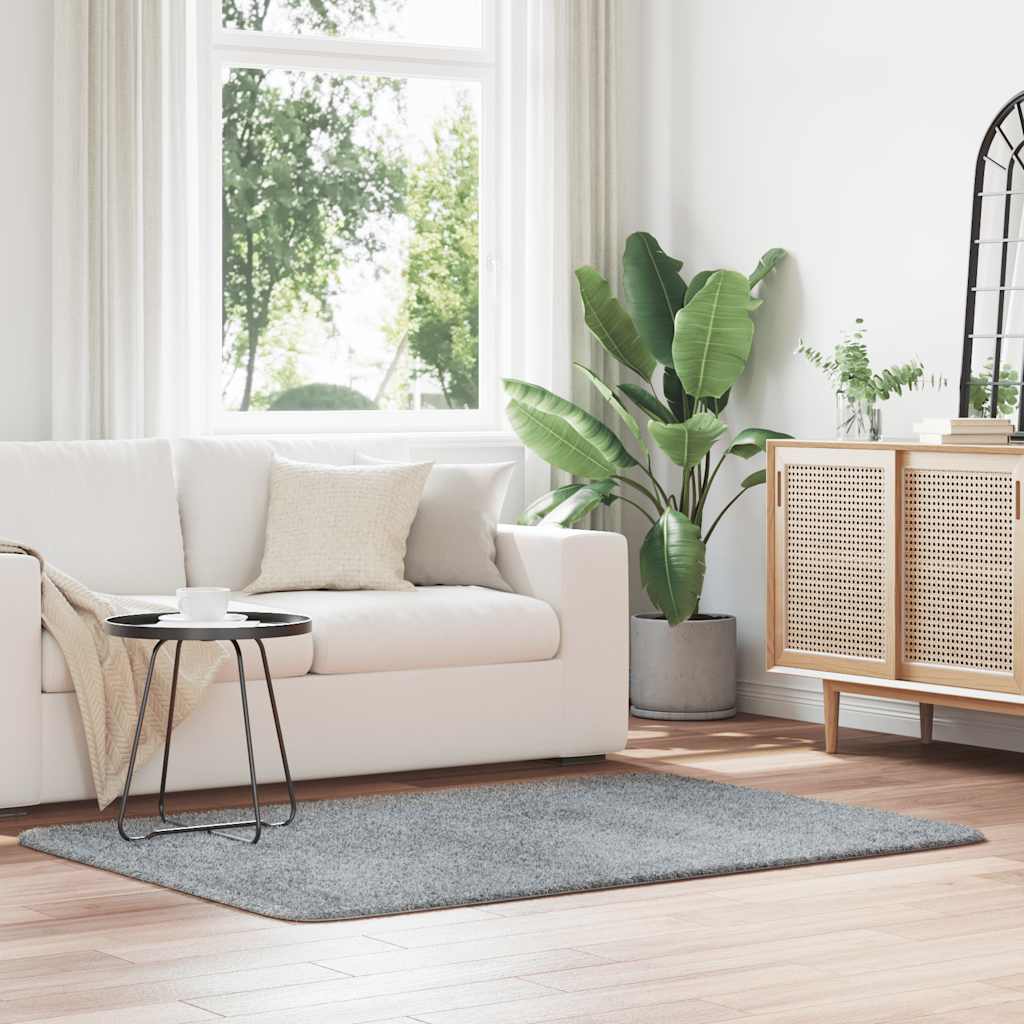 Tappeto Shaggy a Pelo Lungo NAVARRA Grigio Chiaro 120x170 cm 4102826