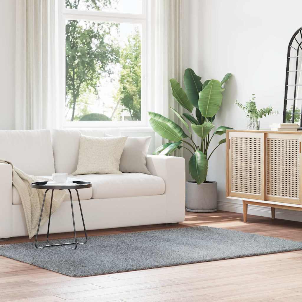 Tappeto Shaggy a Pelo Lungo NAVARRA Grigio Chiaro 130x200 cm 4102834