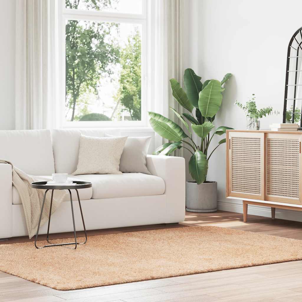 Tappeto Shaggy a Pelo Lungo NAVARRA Beige 160x230 cm poliestere