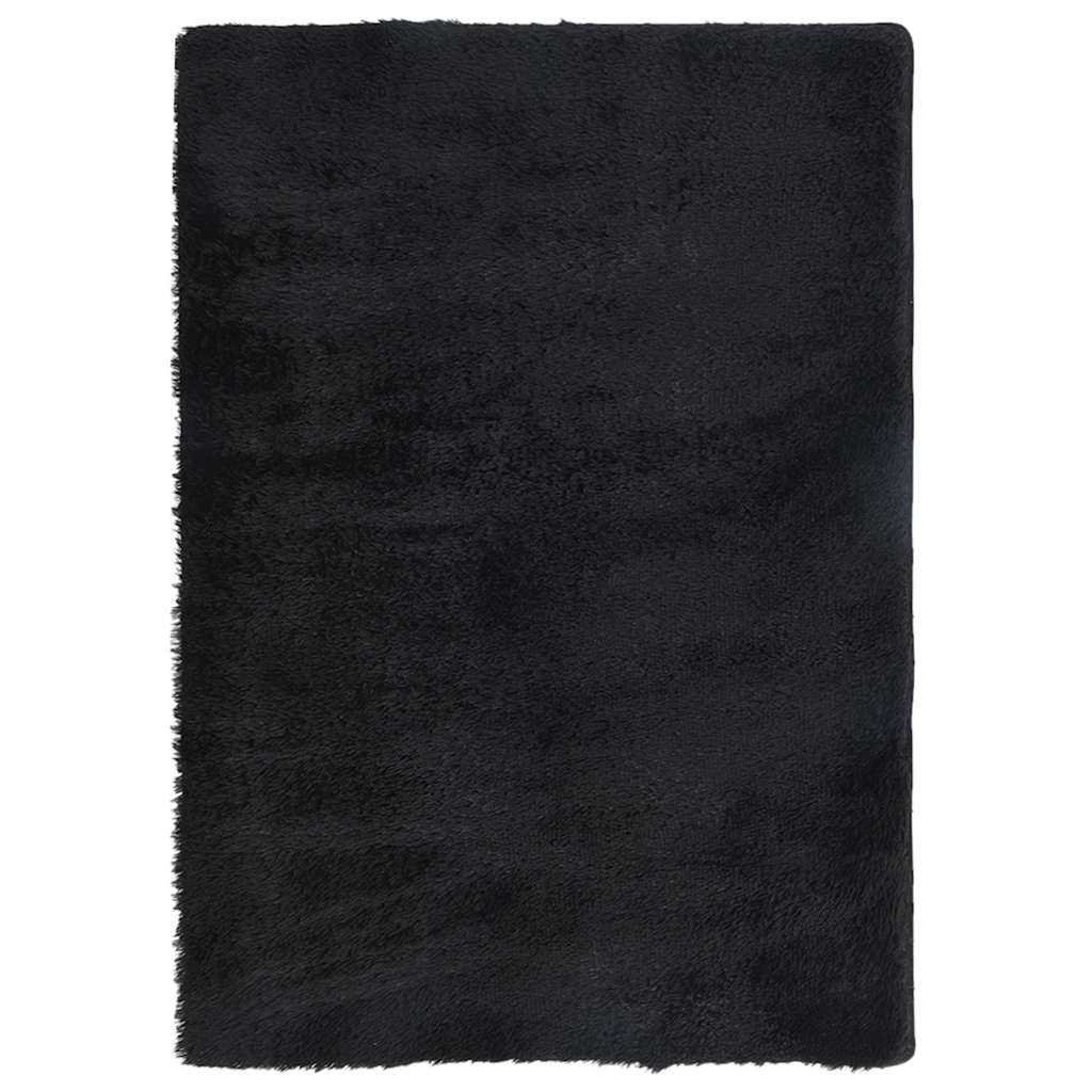 Tappeto Shaggy a Pelo Lungo Nero 160x230 cm in poliestere 4102838