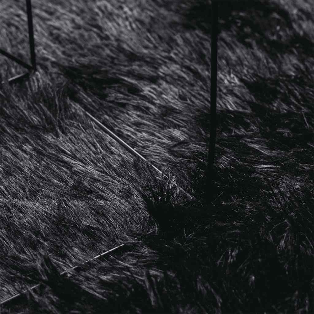 Tappeto Shaggy a Pelo Lungo NAVARRA Nero 200x290 cm poliestere 4102846