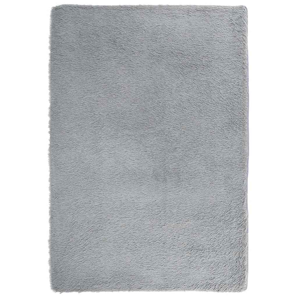 Tappeto Shaggy a Pelo Lungo NAVARRA Grigio Argento 200x290cm 4102852