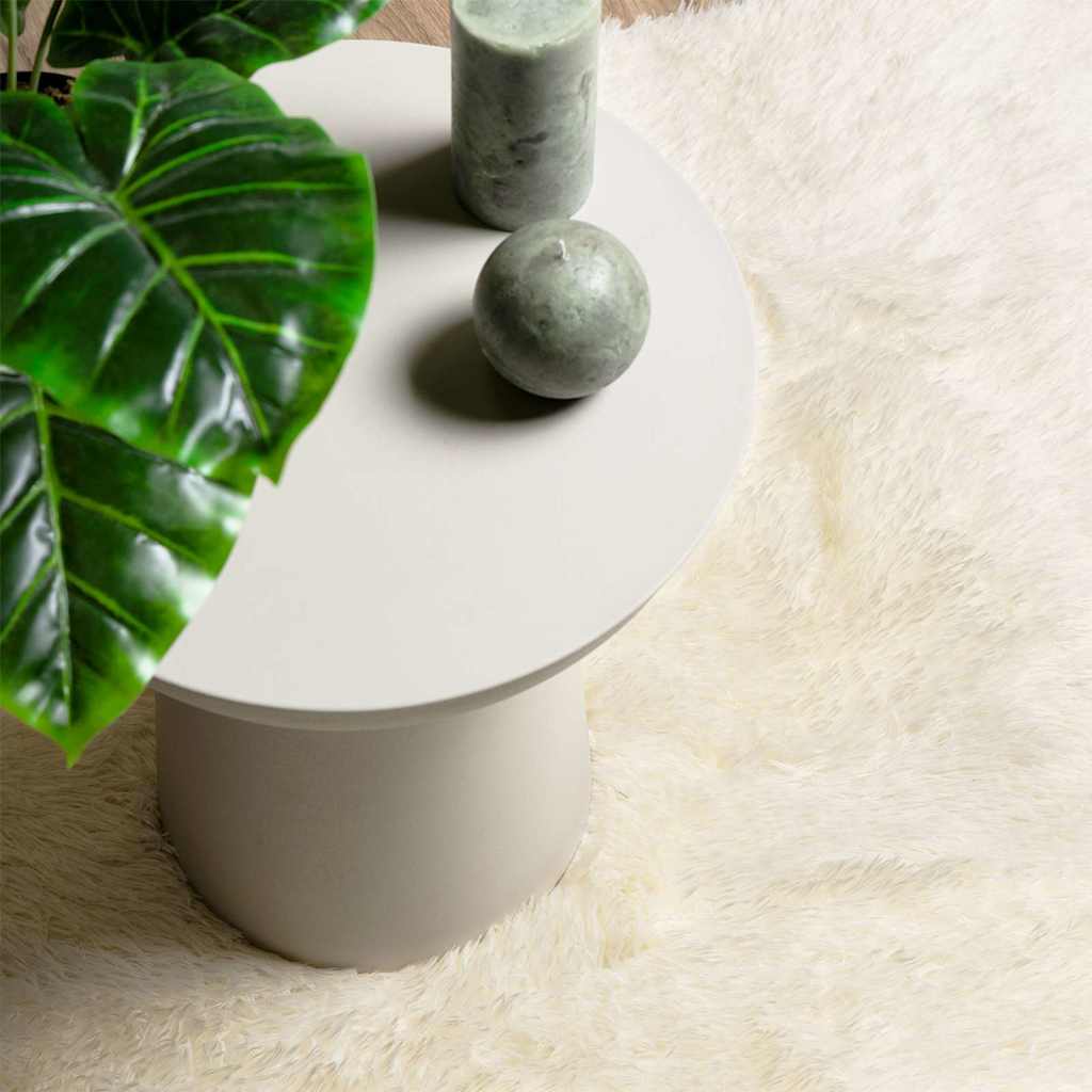 Tappeto Shaggy a Pelo Lungo NAVARRA Crema 240x340 cm poliestere 4102855