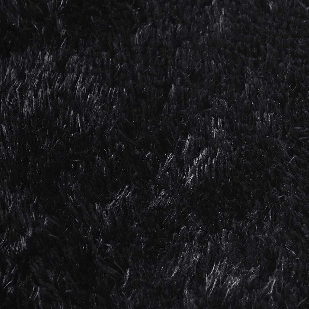 Tappeto Shaggy a Pelo Lungo NAVARRA Nero 120x120 cm poliestere