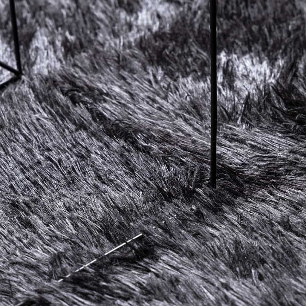 vidaXL Tappeto Shaggy a Pelo Lungo NAVARRA Grigio Scuro 120x120 cm