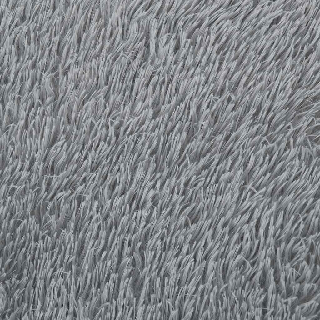 vidaXL Tappeto Shaggy a Pelo Lungo NAVARRA Grigio Chiaro 120x120 cm