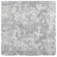 Tappeto Shaggy a Pelo Lungo NAVARRA Grigio Argento 120x120cm