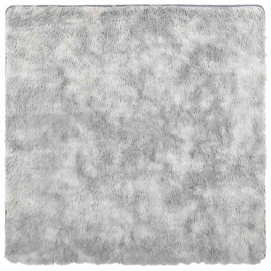 Tappeto Shaggy a Pelo Lungo NAVARRA Grigio Argento 120x120cm