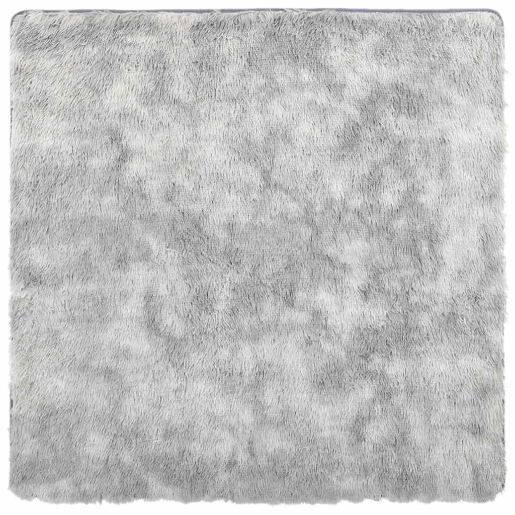 Tappeto Shaggy a Pelo Lungo NAVARRA Grigio Argento 120x120cm 4102868