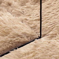 Tappeto Shaggy a Pelo Lungo NAVARRA Beige 160x160 cm poliestere 4102869
