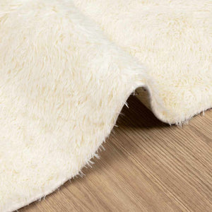 Tappeto Shaggy a Pelo Lungo NAVARRA Crema 160x160 cm poliestere 4102871