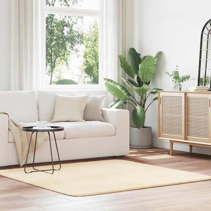 Tappeto Shaggy a Pelo Lungo NAVARRA Crema 160x160 cm poliestere 4102871