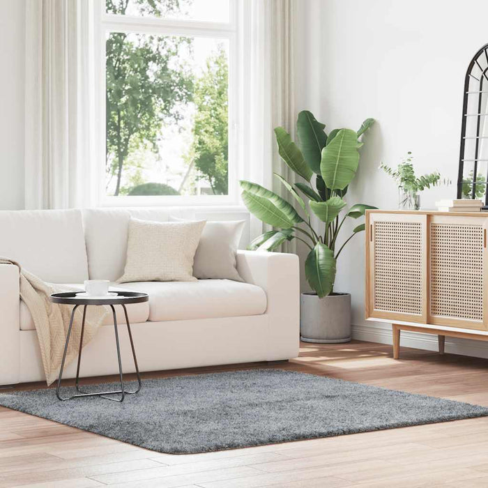 Tappeto Shaggy a Pelo Lungo NAVARRA Grigio Chiaro 160x160 cm