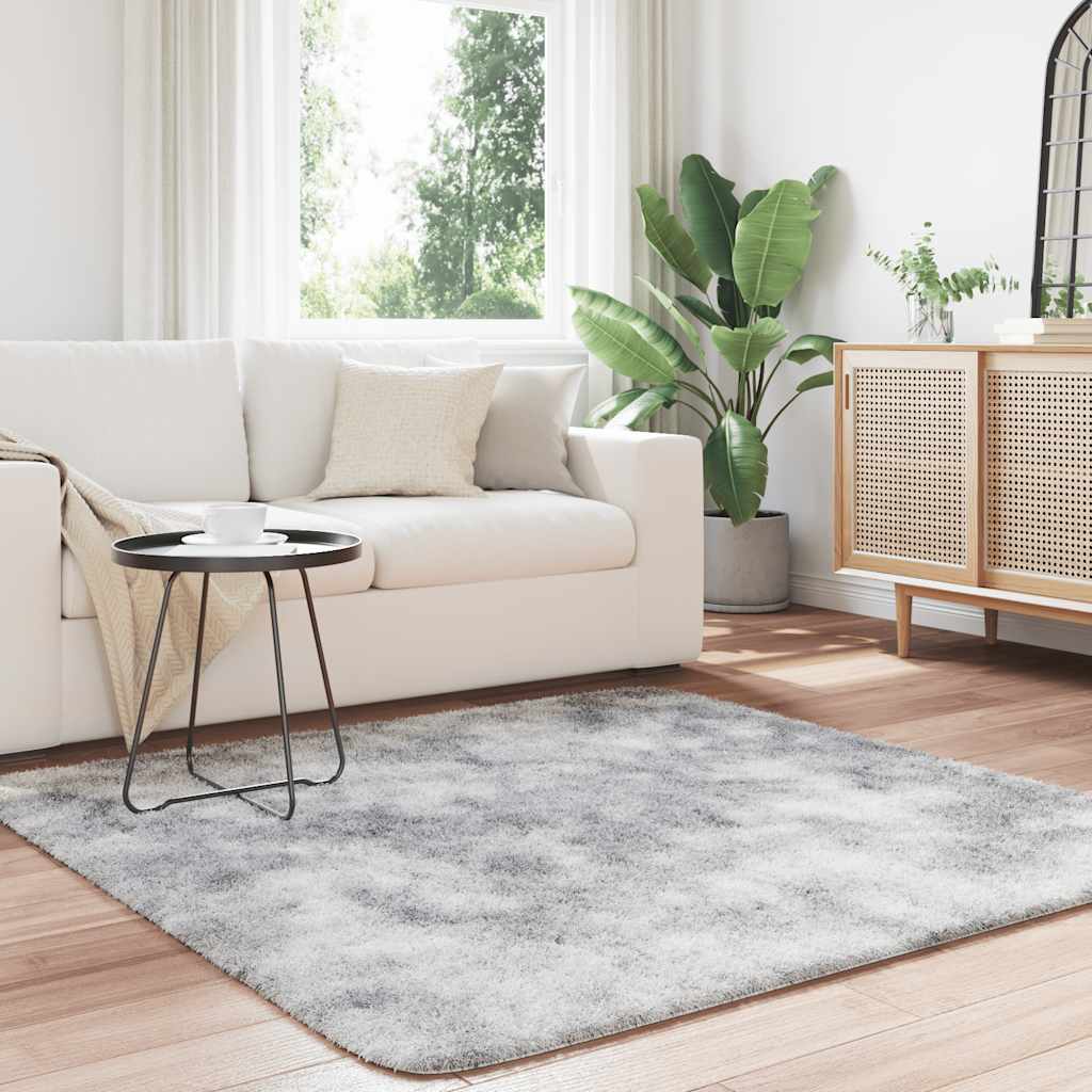 Tappeto Shaggy a Pelo Lungo NAVARRA Grigio Argento 160x160cm