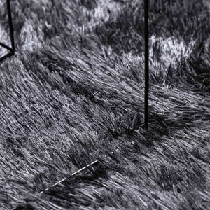 Tappeto Shaggy a Pelo Lungo NAVARRA Grigio Scuro 200x200 cm