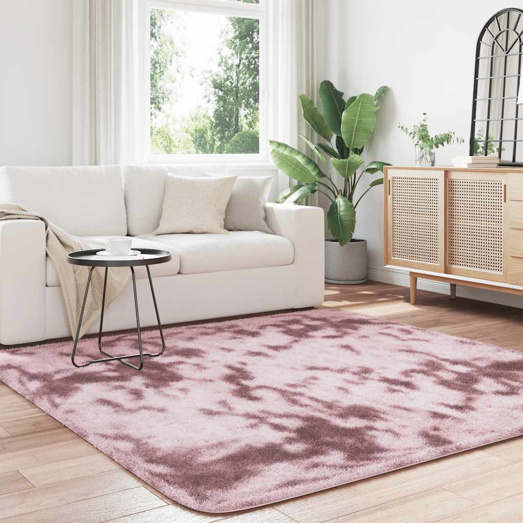 Tappeto Shaggy a Pelo Lungo NAVARRA Rosa Antico 200x200cm 4102881